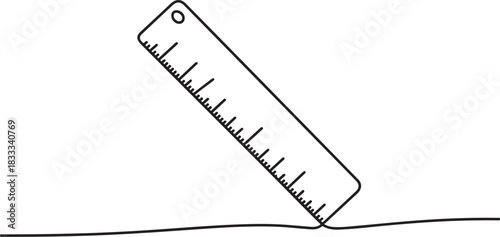 ruler line icon. one line continuous style. sketch, unique, line art concept. used for icon, symbol, sign, Continuous line drawing of online learning. one line Icon drawing