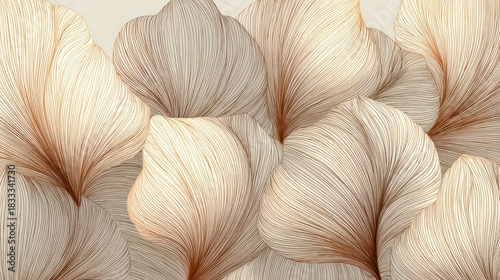 Close-up of a group of leaves with a warm, brownish hue