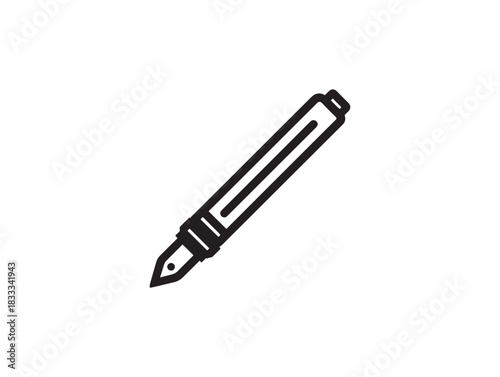 Minimalist pen writes icon 2D vector line art perfect for creative digital and print designs