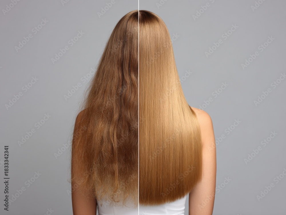 © Andrii Zastrozhnov - Asian female adolescent hair transformation: frizzy to smooth with haircare © Andrii Zastrozhnov - Asian female adolescent hair transformation: frizzy to smooth with haircare