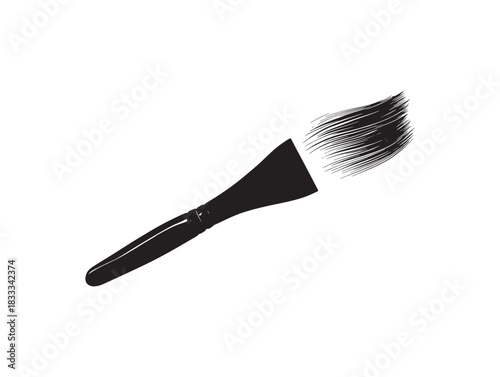 Modern clean 2D vector line art paint brush icon for digital illustration and branding
