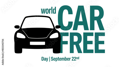 Celebrate World Car Free Day with a sleek, modern design promoting sustainability and eco-consciousness, perfect for environmental campaigns