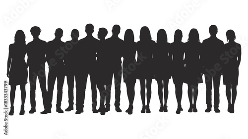 Diverse team silhouette for professional collaboration, corporate leadership, and community building. Vector image ready for your design project.