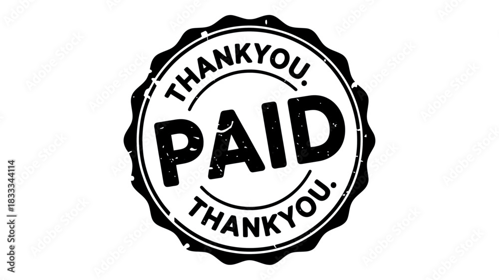 Obraz premium Authentic black grunge paid stamp for invoices, bills, and receipts, showing accounting success, perfect for financial documents and business statements