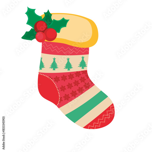Red christmas sock decoration