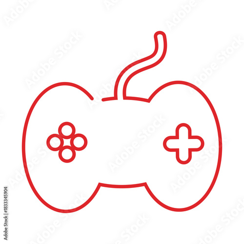 Red gaming console line icon.svg