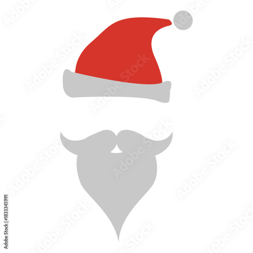 Santa claus beard hat silhouette