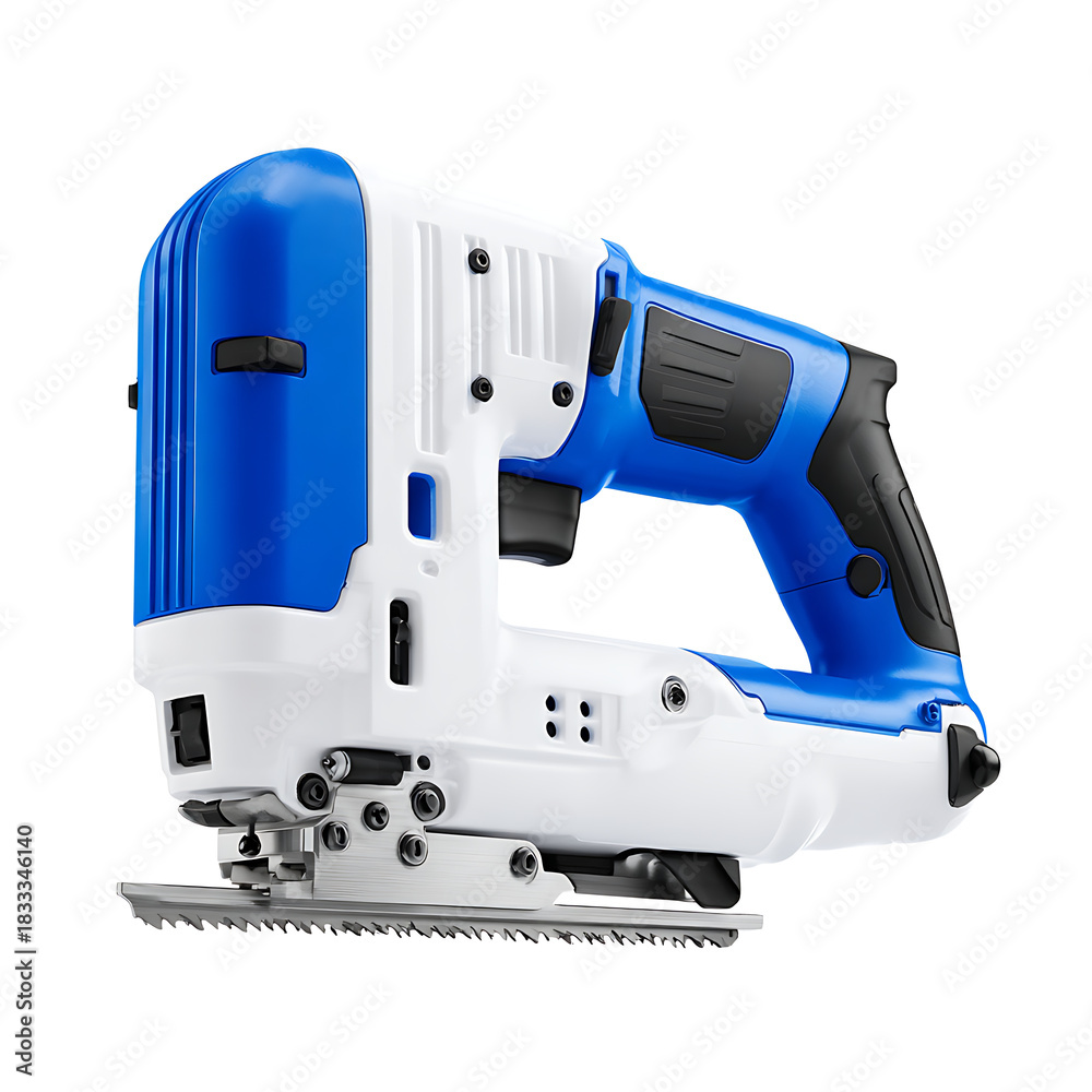Fototapeta premium Electric hand power tools like the drill, saw, and metal stapler are essential construction equipment