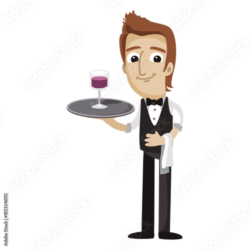 Sommelier funny cartoon profession