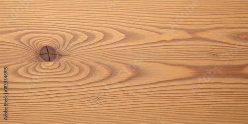 Close-up of natural light brown wood grain texture with a distinct timber knot