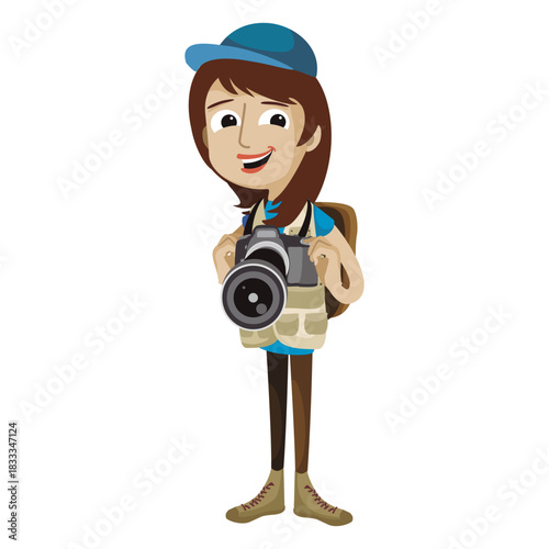 Woman photographer cartoon