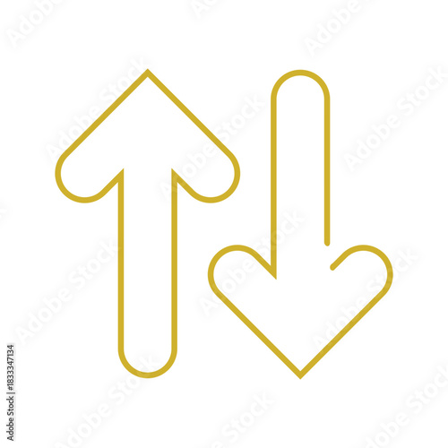 Yellow arrows line icon.svg