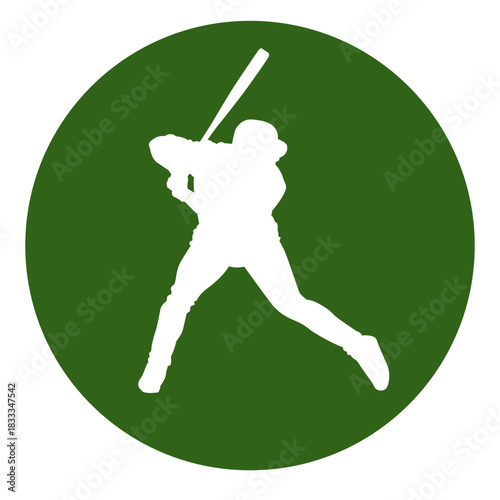 Baseball player circle icon