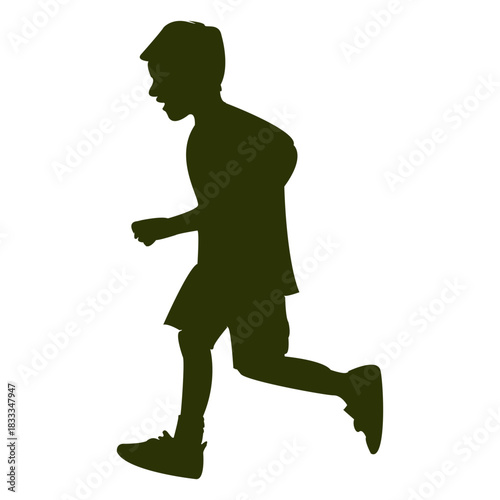 Boy running silhouette 14