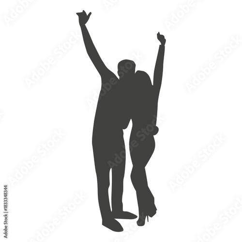 Couple celebrating silhouette