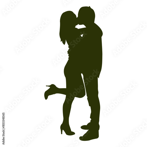 Couple kissing silhouette 7