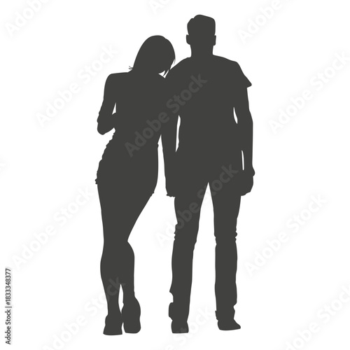 Couple romancing silhouette