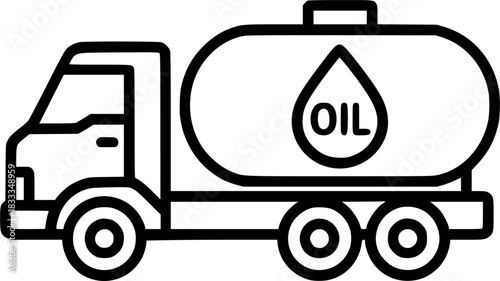 Oil fuel tanker truck sign, symbol, vector, art