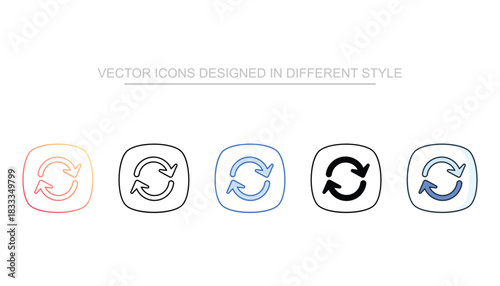 Arrow Loop line icon vector stock with white background