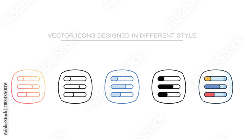 Progress Bar line icon vector stock with white background
