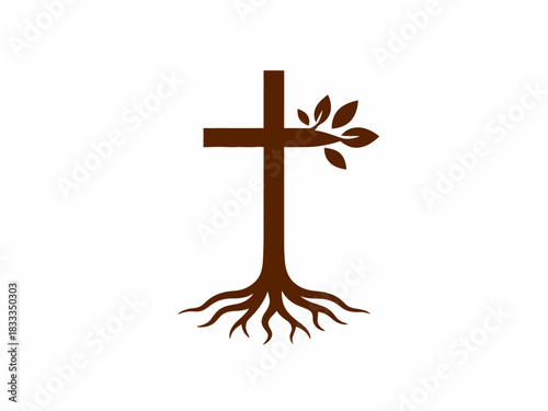 Christian logo – grayscale Christian cross icon on white background.