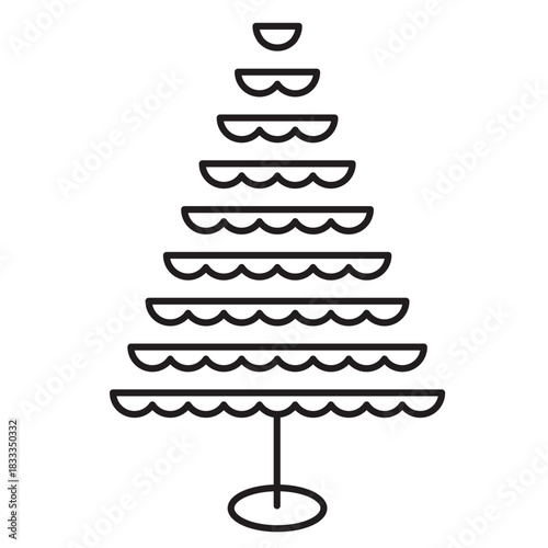 Christmas tree tiered stroke icon 23