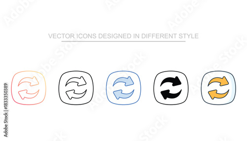 Reload line icon vector stock with white background