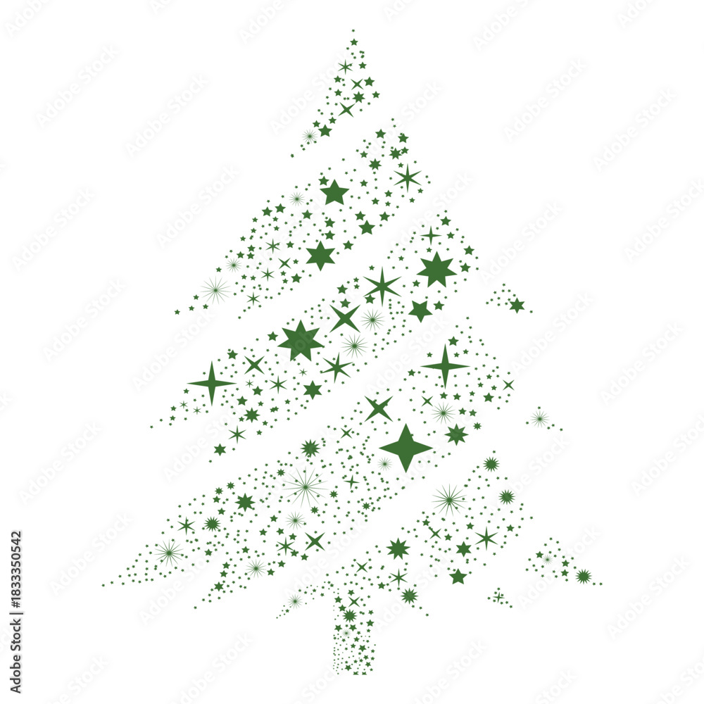 Fototapeta premium Snowflake christmas tree