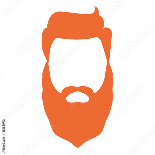Hipster man beard silhouette