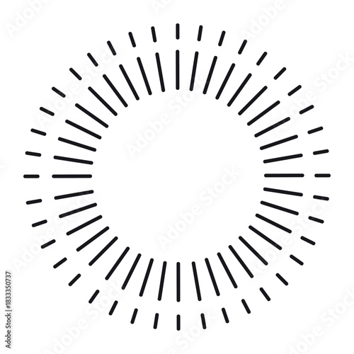 Abstract round thin lined starburst frame