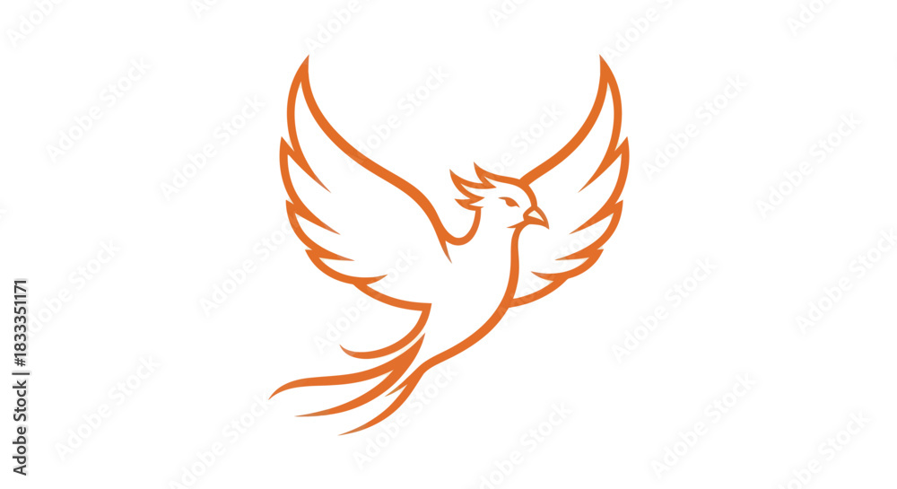 Fototapeta premium Elegant Phoenix Illustration - A Symbol of Rebirth and Transformation with Graceful Wings.
