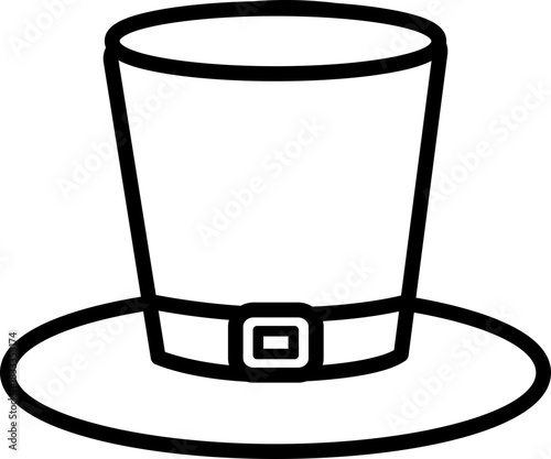 Christmas top hat outline template vector.
Snowman top hat outline . 
Transparent background. SVG.