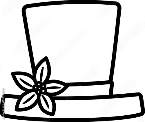 Christmas top hat outline template vector.
Snowman top hat outline . 
Transparent background. SVG.