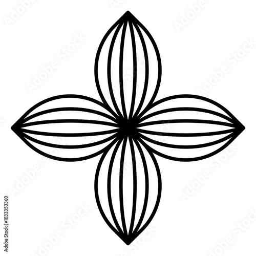 Four petal flower logo