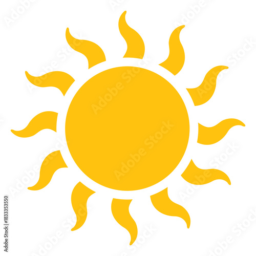 Sun large wavy beams icon