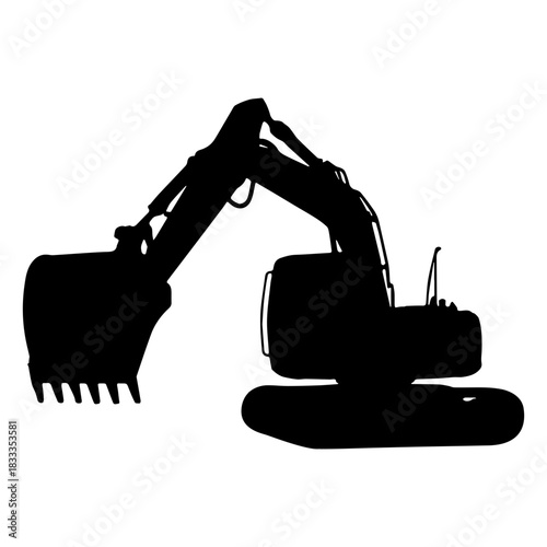 Hydraulic excavator silhouette