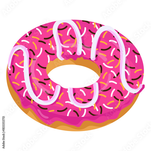 Pink glaze doughnut with sprinkles