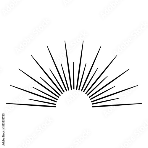 Abstract dawn sun rays icon