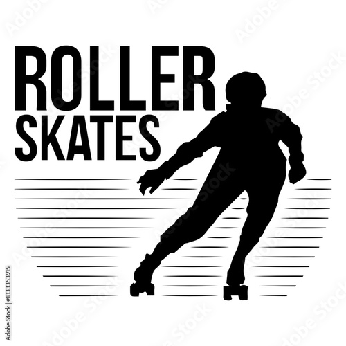 Roller skates plain black logo