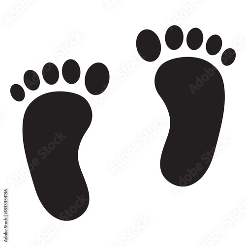 Two feet footprint silhouette