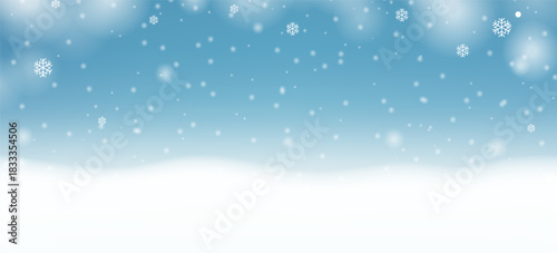 Winter Banner With White Snowflake