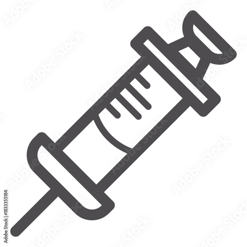Medical syringe stroke icon