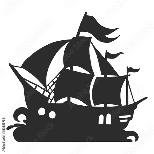 Pirate ship silhouette