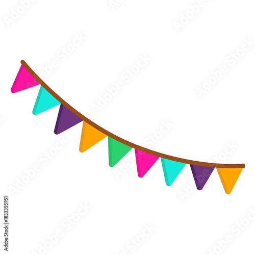 Flag garland string flat