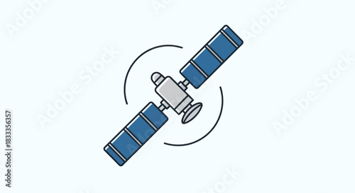 Illustration of a Satellite Orbiting Earth for Communication and Technology.