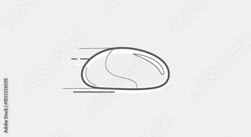 Illustration of a Smooth Stone Skipping Across Water Surface.