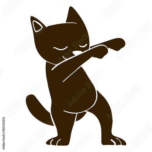 Cat dance dancing detailed silhouette
