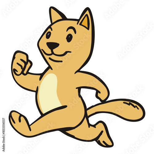 Cat running flat stroke