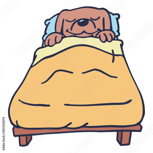 Dog sleeping bed flat stroke