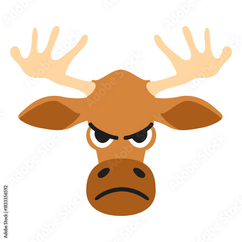 Elk moose muzzle angry flat sticker